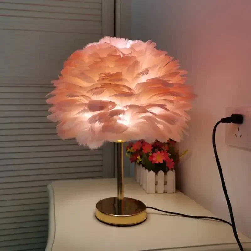 Modern Feather Table Lamp