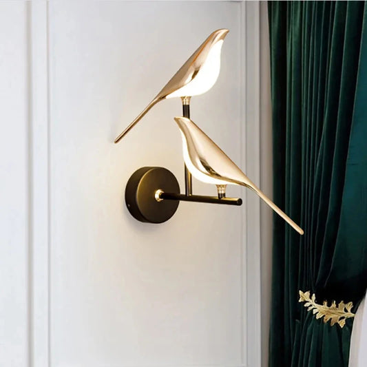 Nordic Golden Bird LED Wall Lights