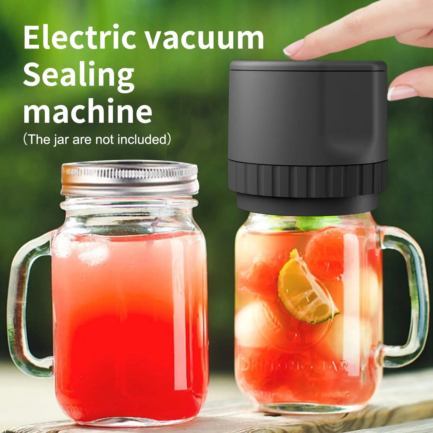 Electric Mason Jar Vacuum Sealer Kit Cordless Automatic Jar Sealer Set for Food Storage and Fermentation with Mason Jar Lids