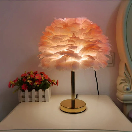 Modern Feather Table Lamp