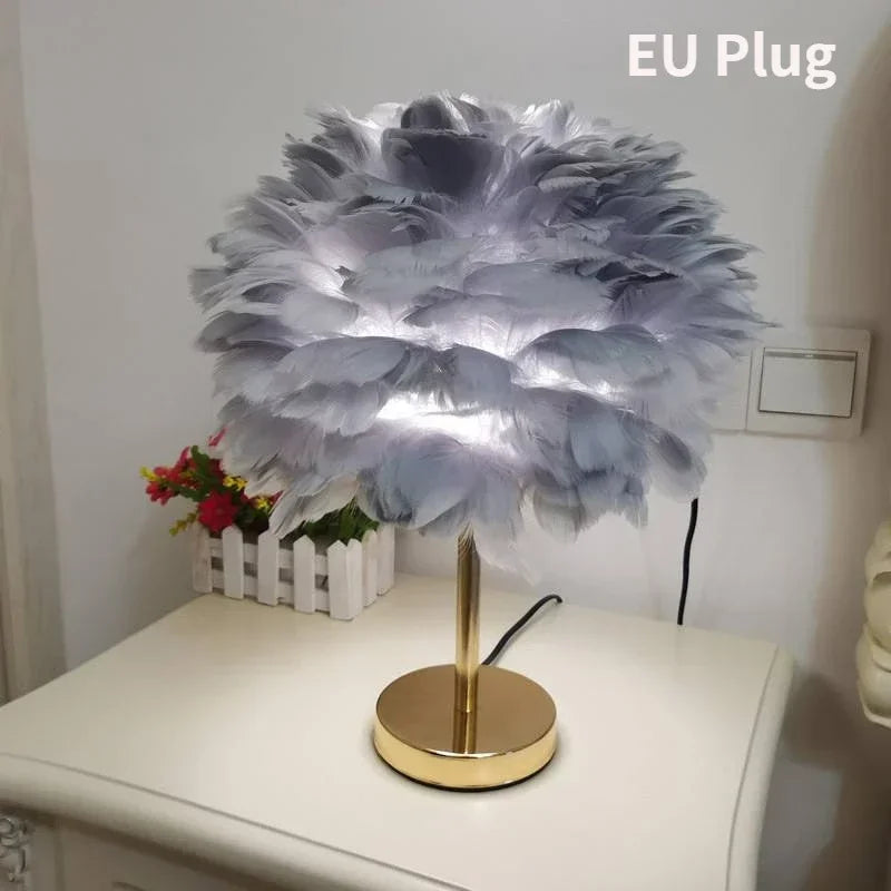 Modern Feather Table Lamp