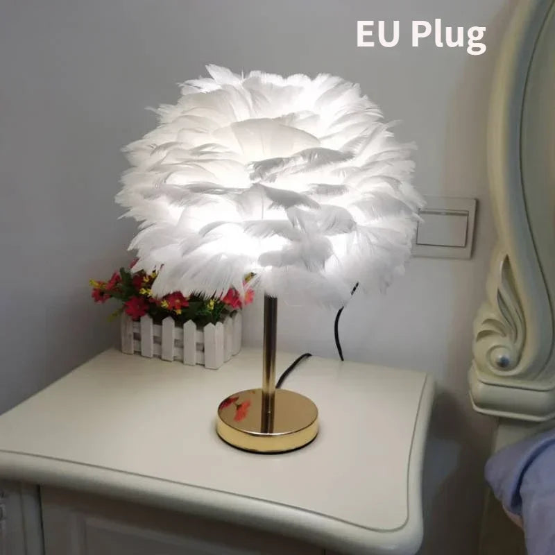 Modern Feather Table Lamp