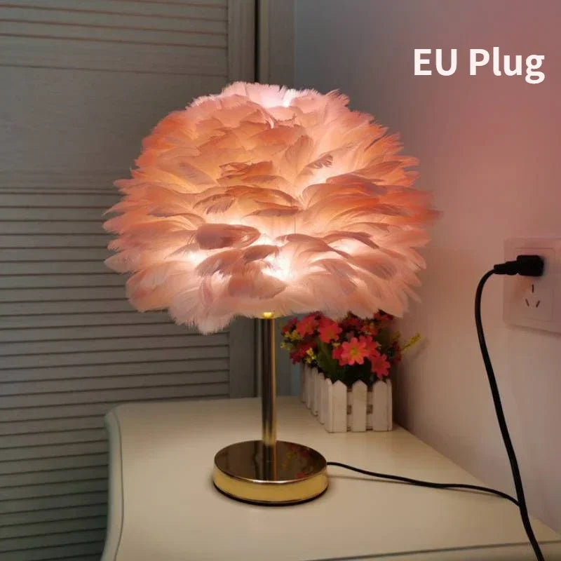 Modern Feather Table Lamp