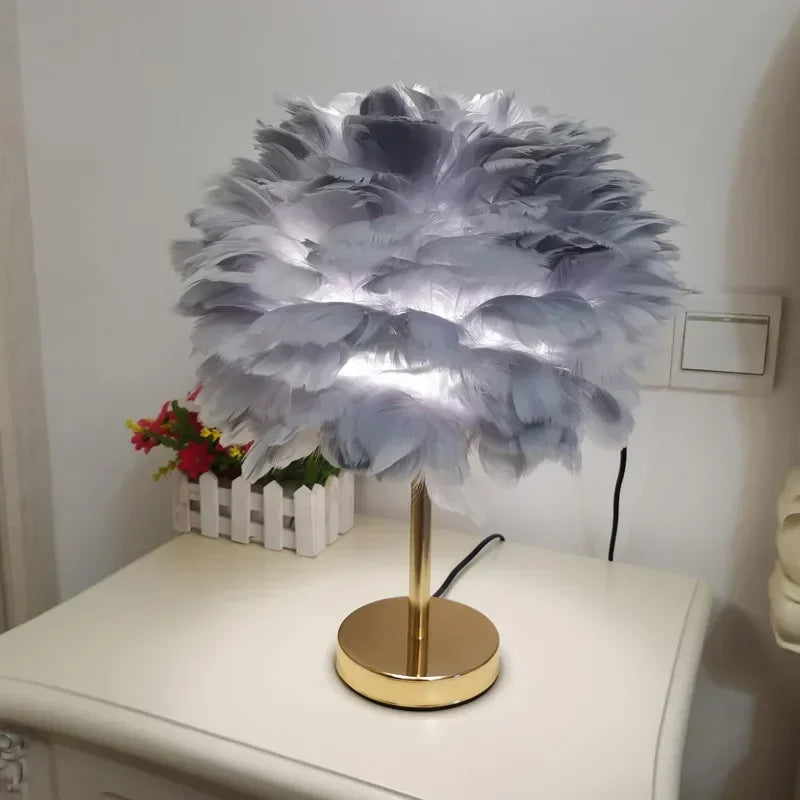 Modern Feather Table Lamp