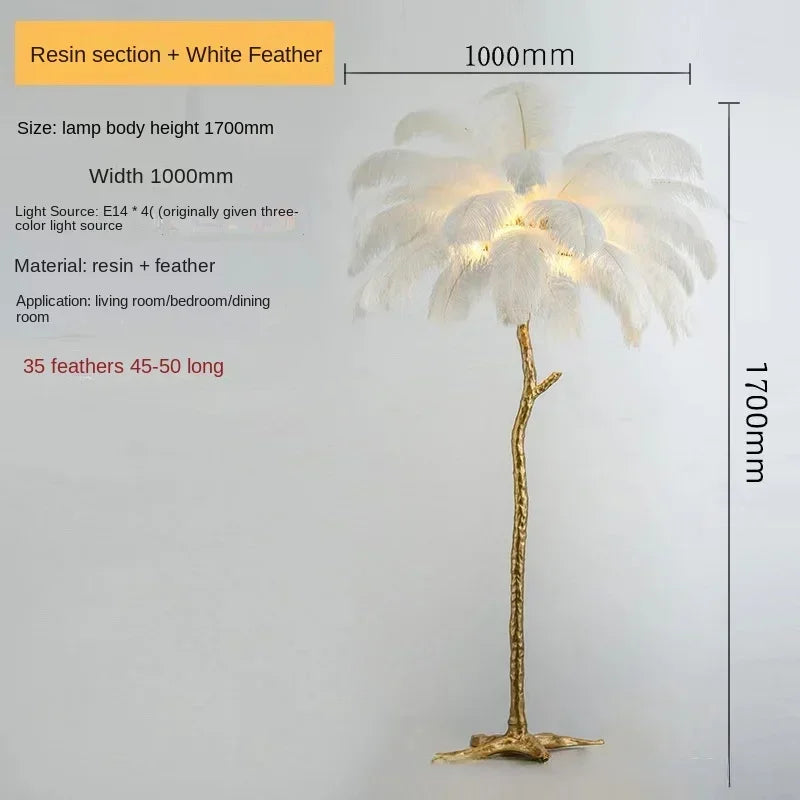 Feather Floor Lamp Living Room Bedroom