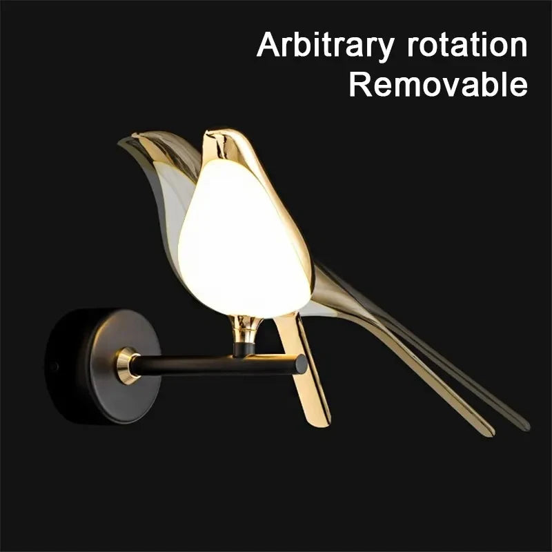 Nordic Golden Bird LED Wall Lights