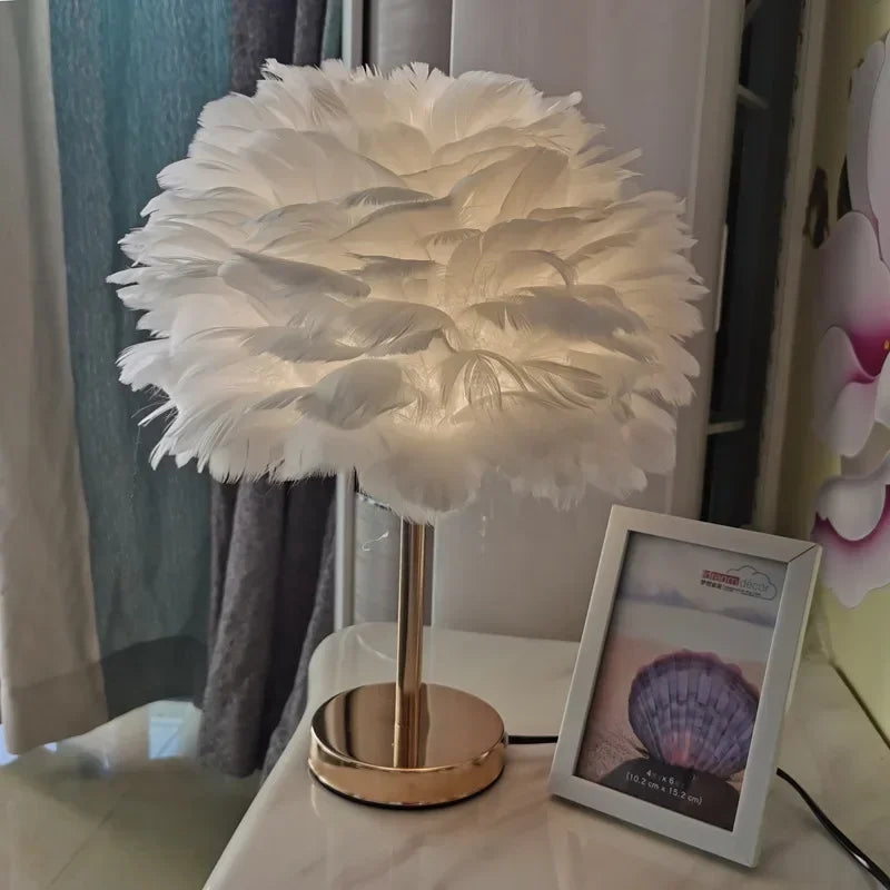 Modern Feather Table Lamp