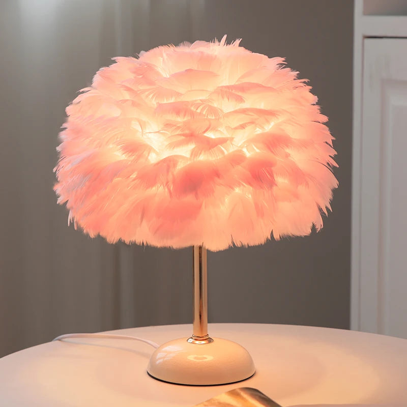 Feather Lamps with Long Stand Ceramic Base High Quality