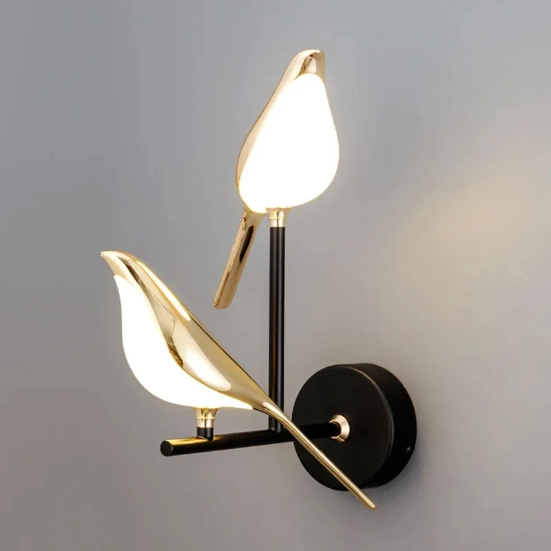 Nordic Golden Bird LED Wall Lights