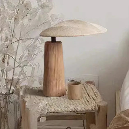 ZZY Wabi-sabi vintage Wooden body  table lamp