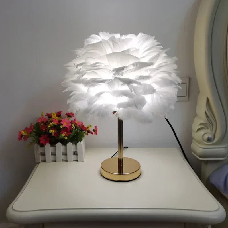 Modern Feather Table Lamp