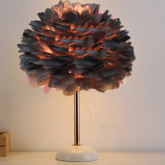 Feather Lamps with Long Stand Ceramic Base High Quality