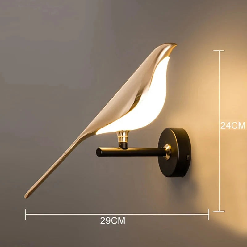 Nordic Golden Bird LED Wall Lights